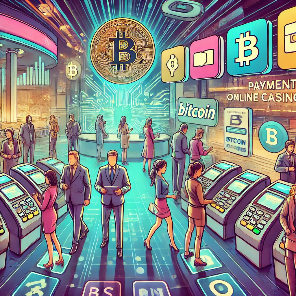 Bitcoin Online Casino. The Image Depicts A Dynamic Scene Inside A Futuristic