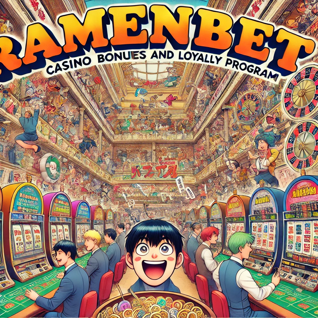 Scene Inside A Fictional Ramenbet Casino. The Image Should Depict A Variety Of Casino Games