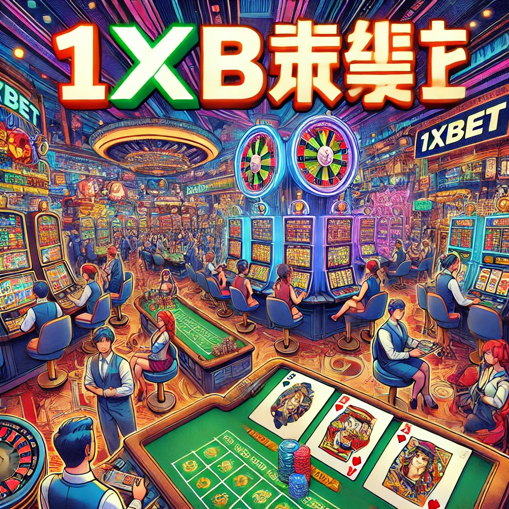 Stration Depicting A Vivid And Engaging Gaming Scene Inside A 1xbet Online Casino. The Image Features An Array Of Colorful Casi